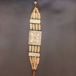 Vintage Hand Carved Bone Bracelet